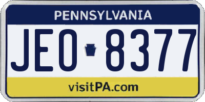 PA license plate JEO8377