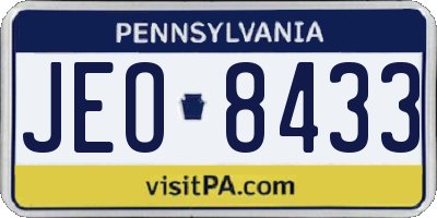 PA license plate JEO8433