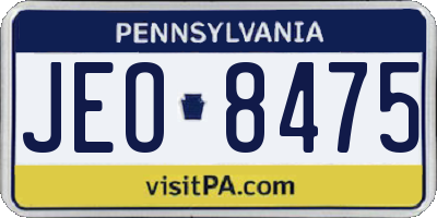 PA license plate JEO8475