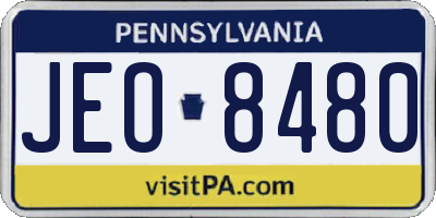 PA license plate JEO8480