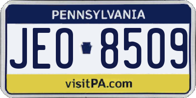 PA license plate JEO8509