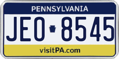 PA license plate JEO8545