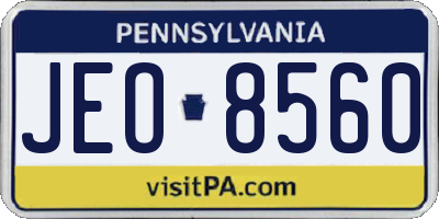 PA license plate JEO8560