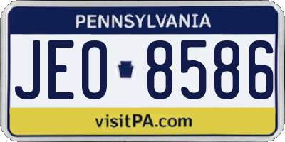 PA license plate JEO8586