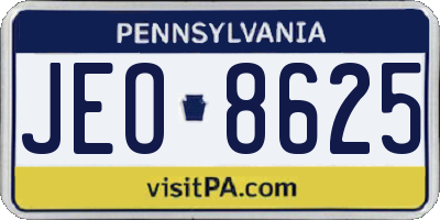 PA license plate JEO8625