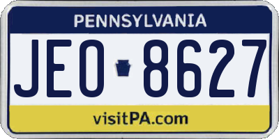 PA license plate JEO8627