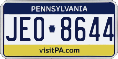 PA license plate JEO8644