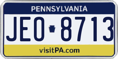 PA license plate JEO8713