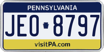 PA license plate JEO8797