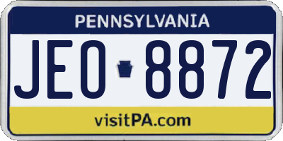 PA license plate JEO8872