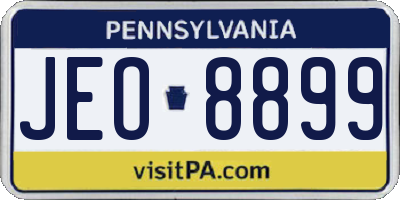PA license plate JEO8899