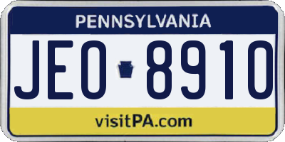 PA license plate JEO8910