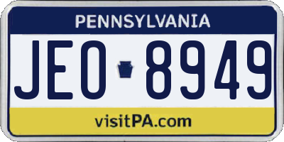 PA license plate JEO8949