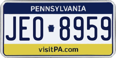 PA license plate JEO8959