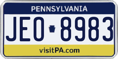 PA license plate JEO8983