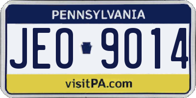 PA license plate JEO9014