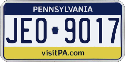 PA license plate JEO9017