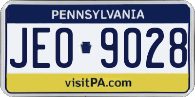 PA license plate JEO9028