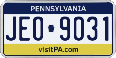 PA license plate JEO9031
