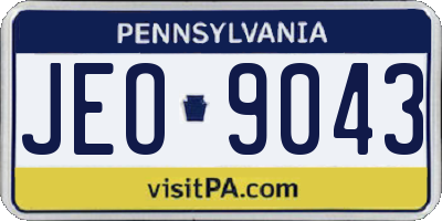 PA license plate JEO9043