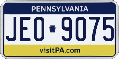 PA license plate JEO9075