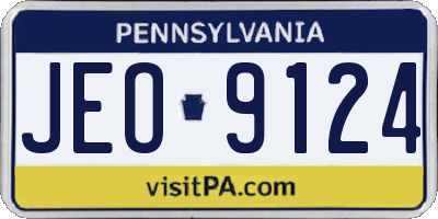 PA license plate JEO9124