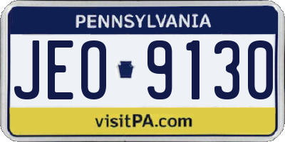 PA license plate JEO9130