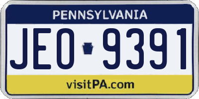 PA license plate JEO9391