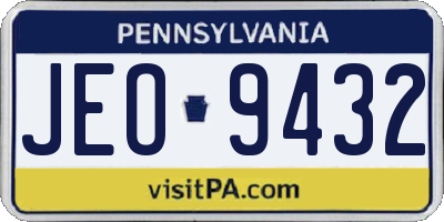 PA license plate JEO9432