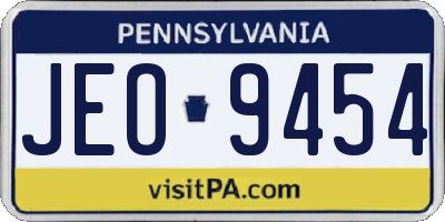PA license plate JEO9454