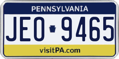 PA license plate JEO9465
