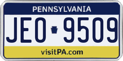 PA license plate JEO9509