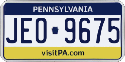 PA license plate JEO9675