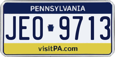 PA license plate JEO9713