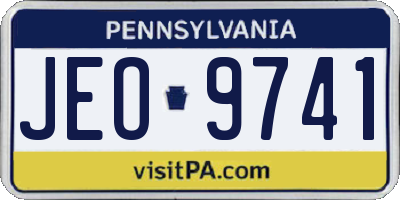 PA license plate JEO9741