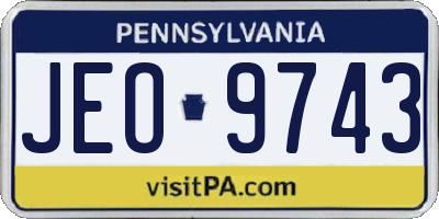 PA license plate JEO9743