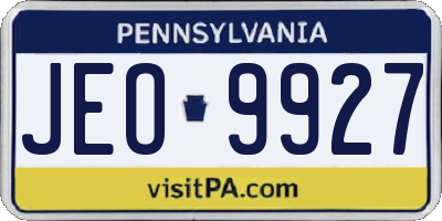 PA license plate JEO9927