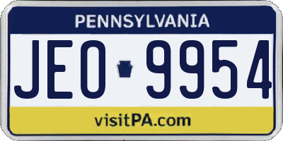 PA license plate JEO9954