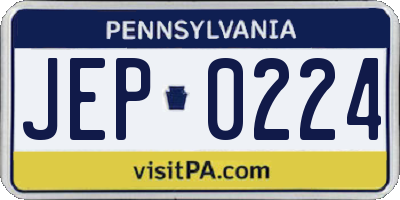 PA license plate JEP0224