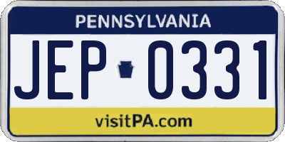 PA license plate JEP0331