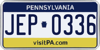 PA license plate JEP0336