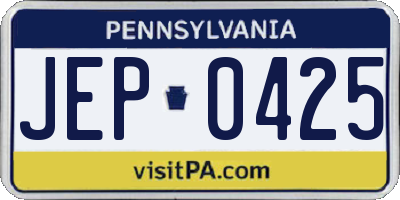 PA license plate JEP0425