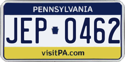 PA license plate JEP0462