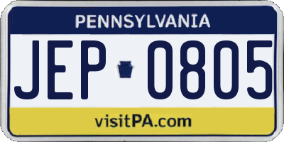 PA license plate JEP0805