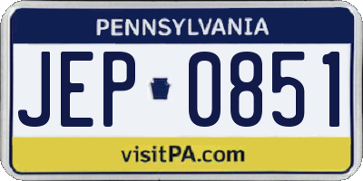 PA license plate JEP0851