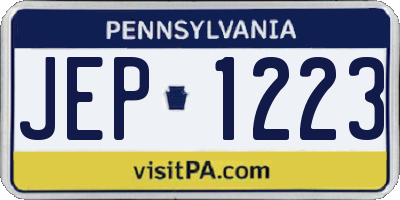 PA license plate JEP1223