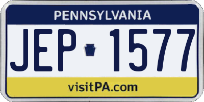 PA license plate JEP1577