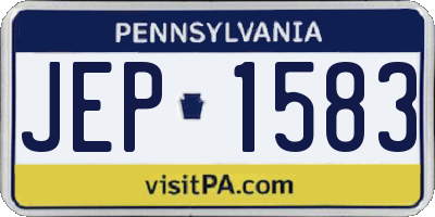 PA license plate JEP1583