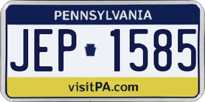 PA license plate JEP1585
