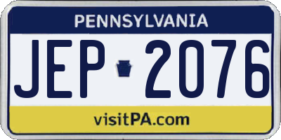 PA license plate JEP2076
